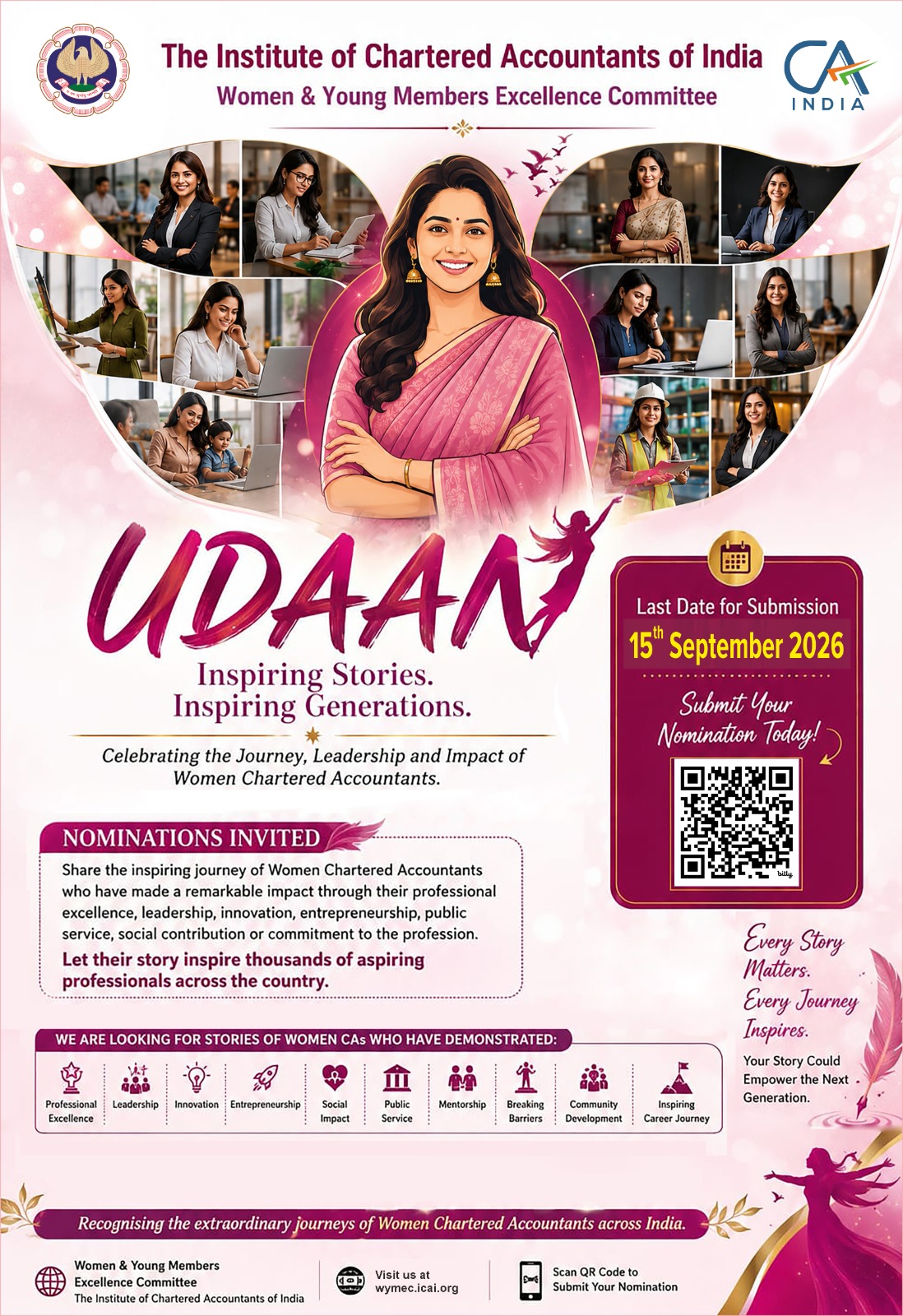 Invitation for Nominations - UDAAN - Celebrating Womanhood | Share Your Inspiring Journey